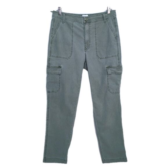 J CREW Olive Green The New Straight-Leg Cargo Pant Ankle Pockets Women's 29 Tall - Picture 2 of 5